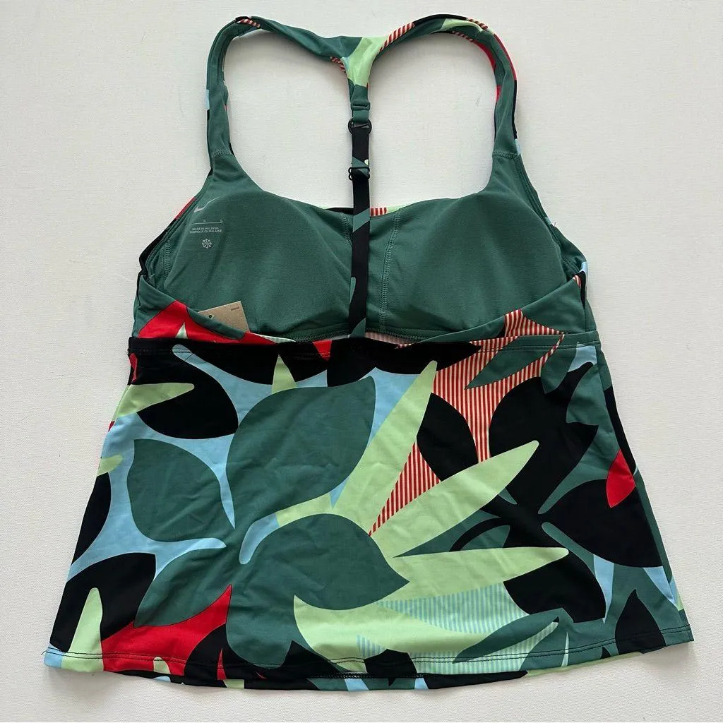 Nike Floral Jungle Square Neck Swim Tankini Size L - Image 12