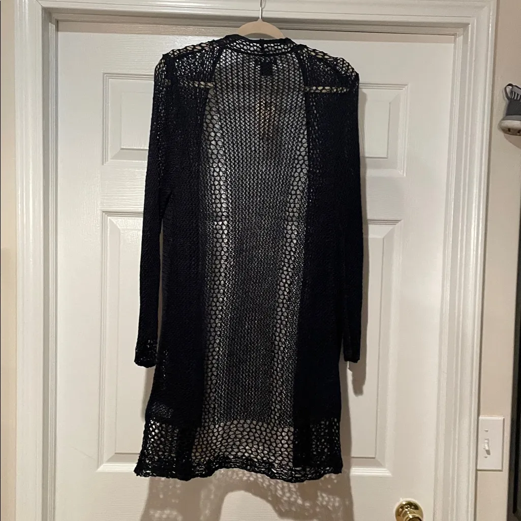 Lucky Brand Navy Open-Knit Cardigan - Image 3