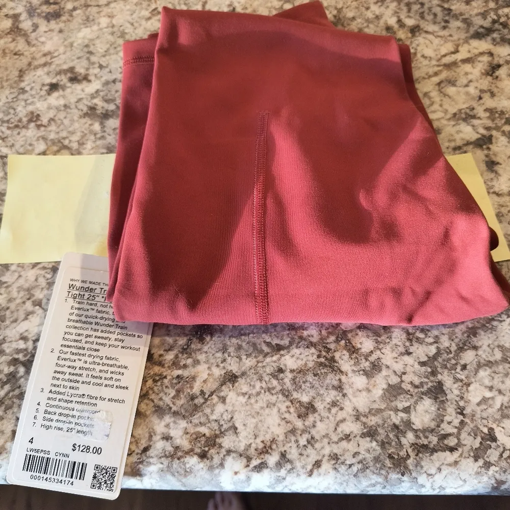 Lululemon Wunder Train HR  With Pockets Sz 4, 25” Cayenne - Image 5
