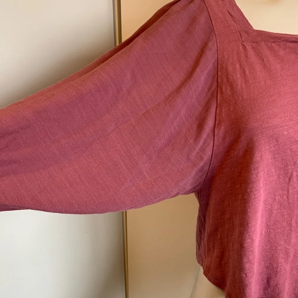 Akemi + Kin 3/4 balloon sleeve mauve crop top - Image 4