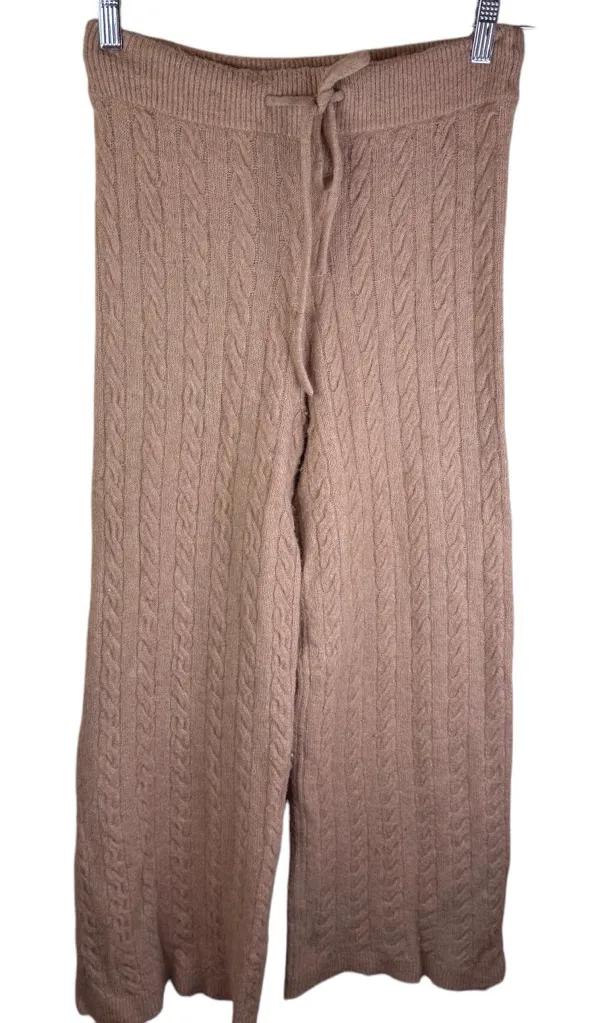 Rails KINNEY Womens Wool Blend Cable Knit Wide Leg Pants Size Small Brown Comfy - Image 1