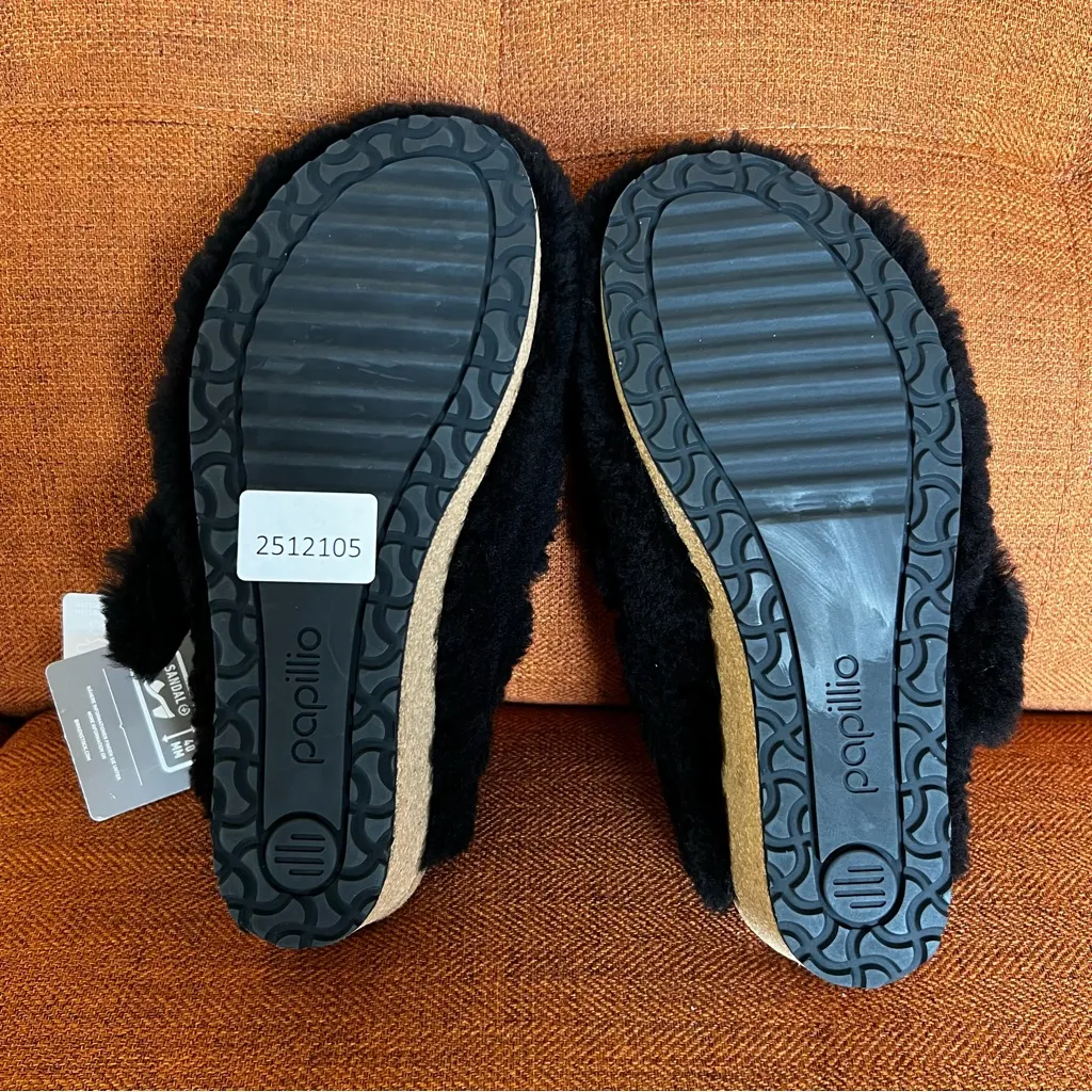 Papillio NEW Women’s Fanny Teddy Shearling Wedge Mule Size 40 aka 9 #562A Black - Image 10