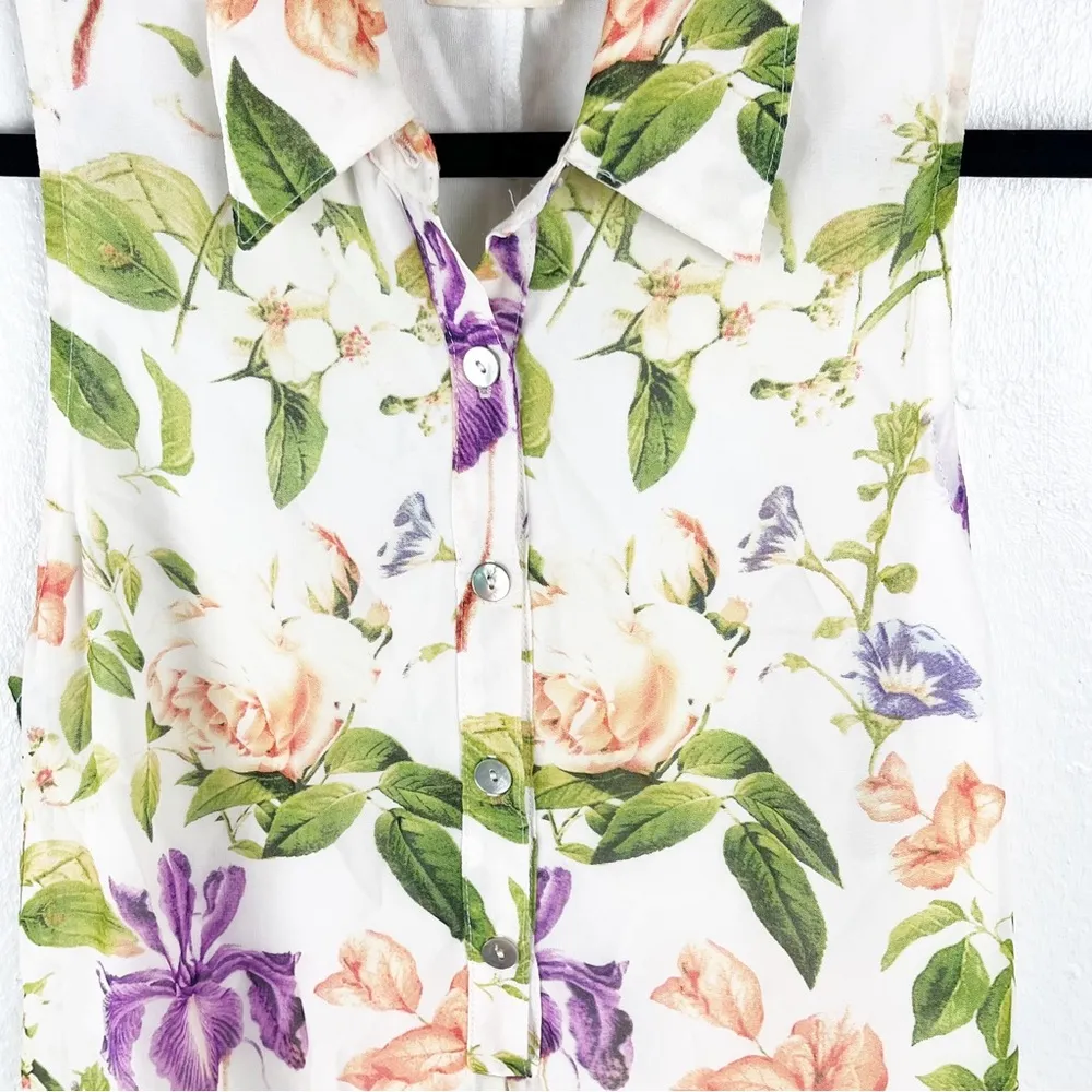 SHOW ME YOUR MUMU Kristy Floral Collared Lined Sleeveless Mini Dress, Medium - Image 5