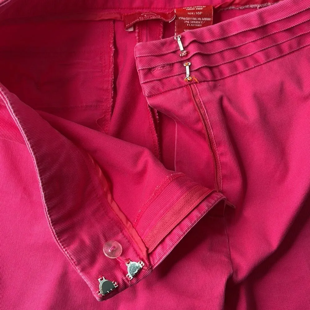 Oscar de la Renta Capri pants.  Size 10P.  Hot pink and fabulous! - Image 4