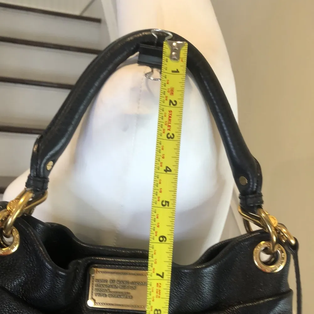 MARC JACOBS Black Tumbled Leather Top Handle Crossbody Women’s Workwear Satchel - Image 11