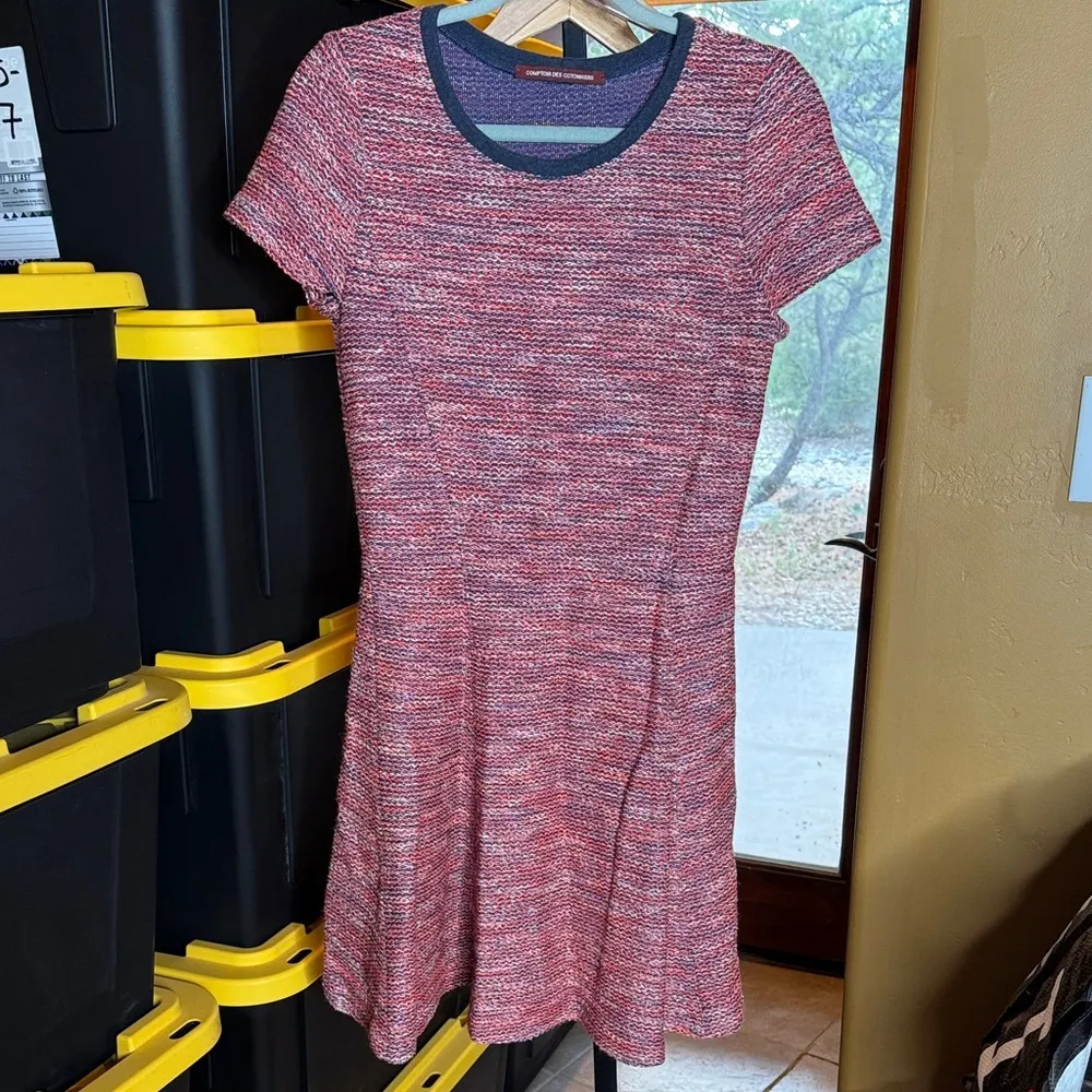 Comptoir Des Cotonniers Red & Blue Midi Dress Blazer Set Sz Small / Medium 2 Pc - Image 13