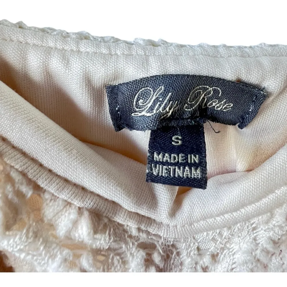 Women's maxi long print lance zigzag pattern trim lily rose sun dress cream S. - Image 9