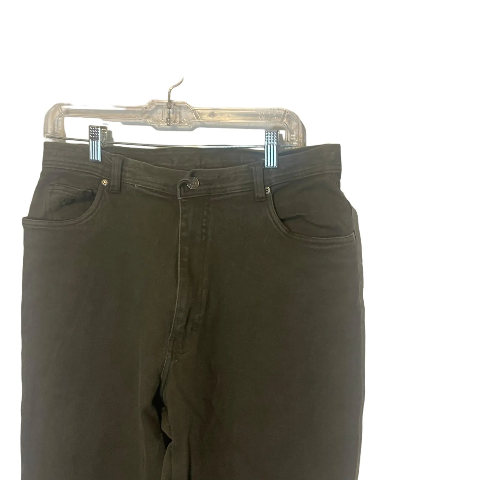 Gloria Vanderbilt Vintage 90s Women's Plus Size 18 Short High Rise‎ Green Jeans - Image 2