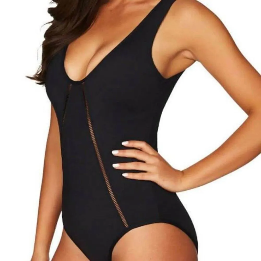 Sea Level Australia Essentials V Style One Piece Swimsuit Night Sky Navy Blue Si Blue Size 10 - Image 10
