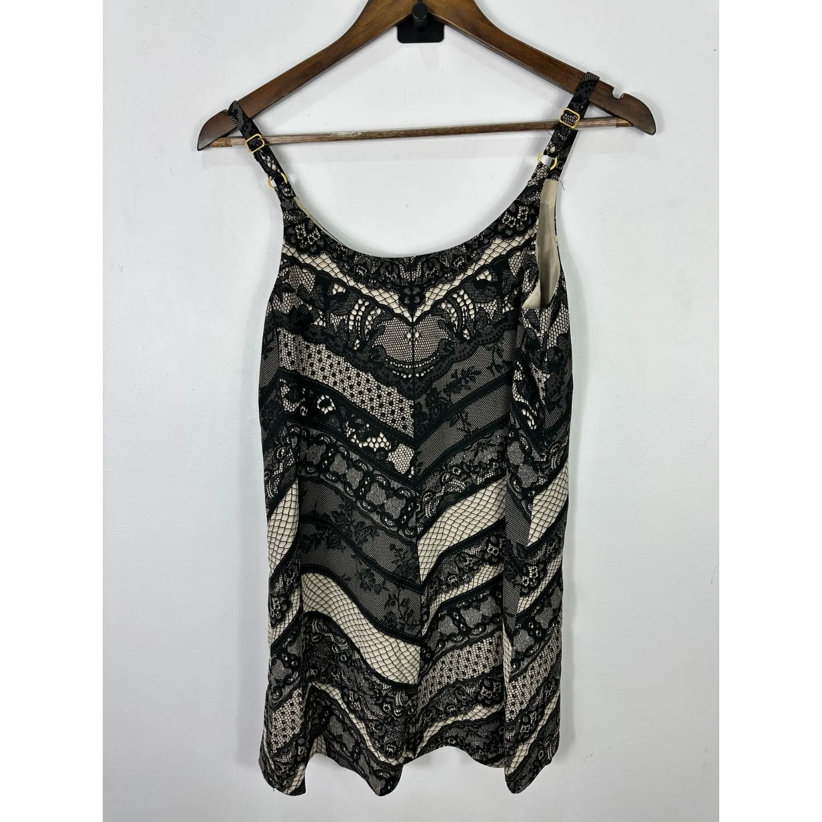 Cabi Mini Slip Dress Women XS Black Floral Sleeveless Gothic Dark Feminine Indie - Image 7