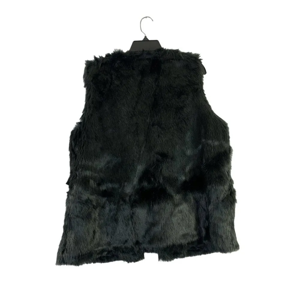 Mossimo Women's Black Faux Fur Vest Size XXL - Image 2