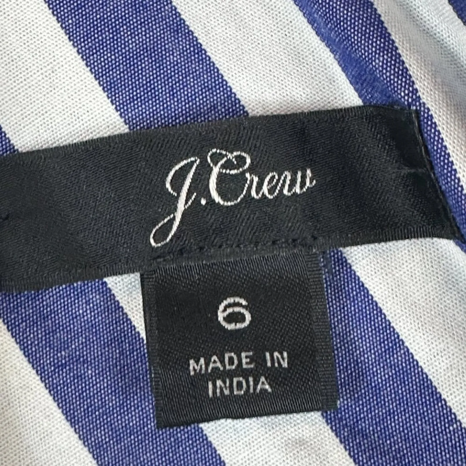 J. Crew Jumpsuit Womens 6 100% Cotton Blue White Wrap-Tie Poplin Sleeveless - Image 7