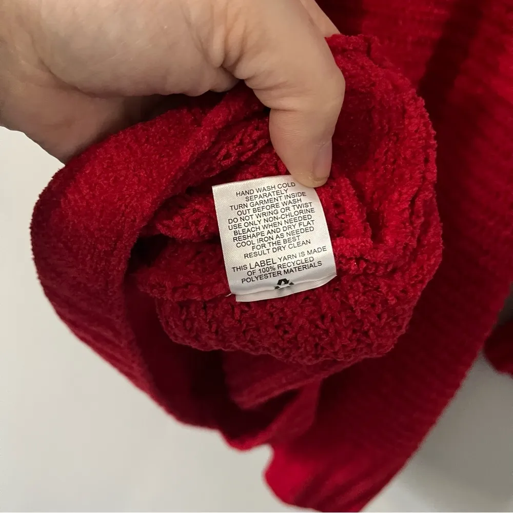 Pink Rose red knit sweater size xl - Image 6
