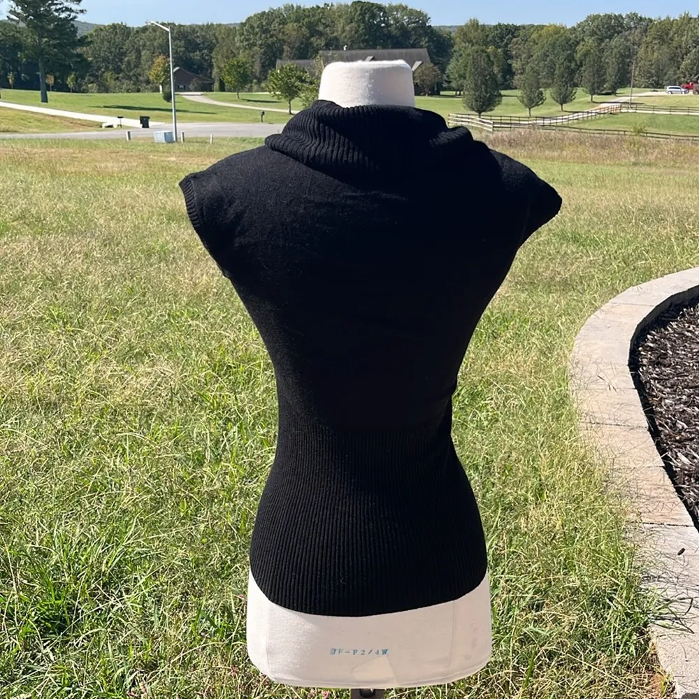 Black Cowl Drape Neck Comfy Sweater - Image 12