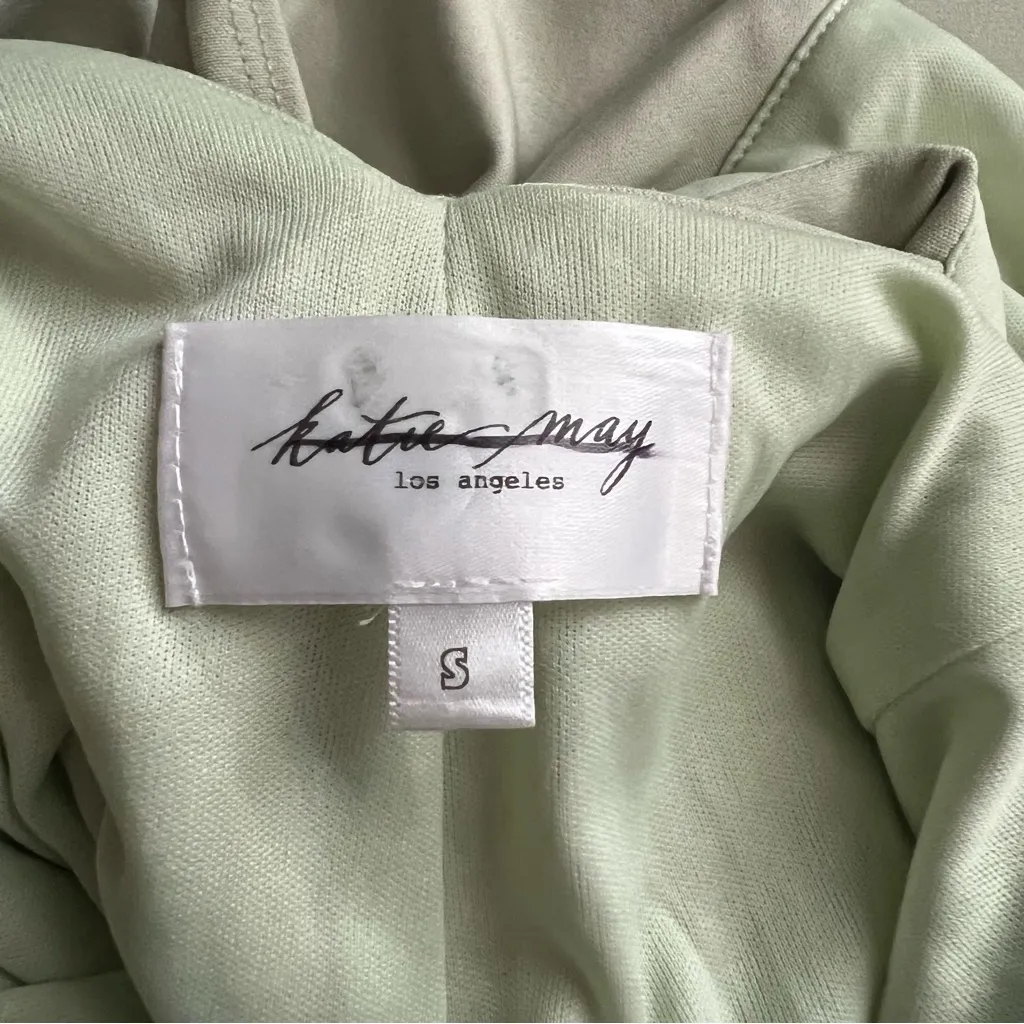 Katie May Women’s Liu Off Shoulder Light Green Twist Front Formal Maxi Dress S - Image 5