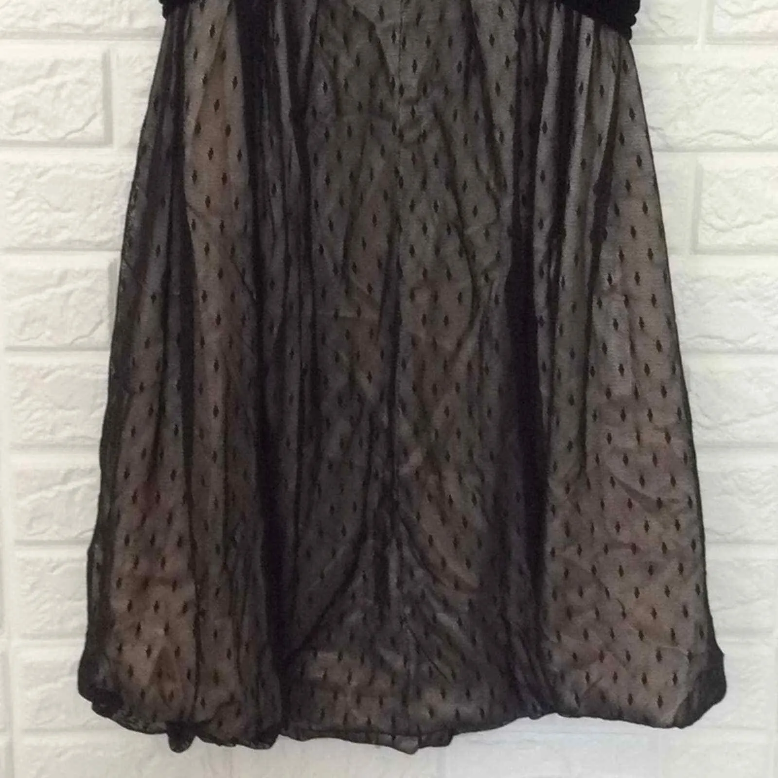 Tracy Reese‎ strapless black mesh dress w/ velvet Women’s Size 6 - Image 3