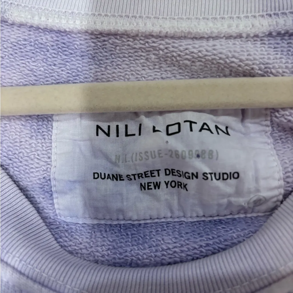 Nili Lotan Ciara Sweatshirt in Light Lavendar Tie Dye Size Medium Purple - Image 14