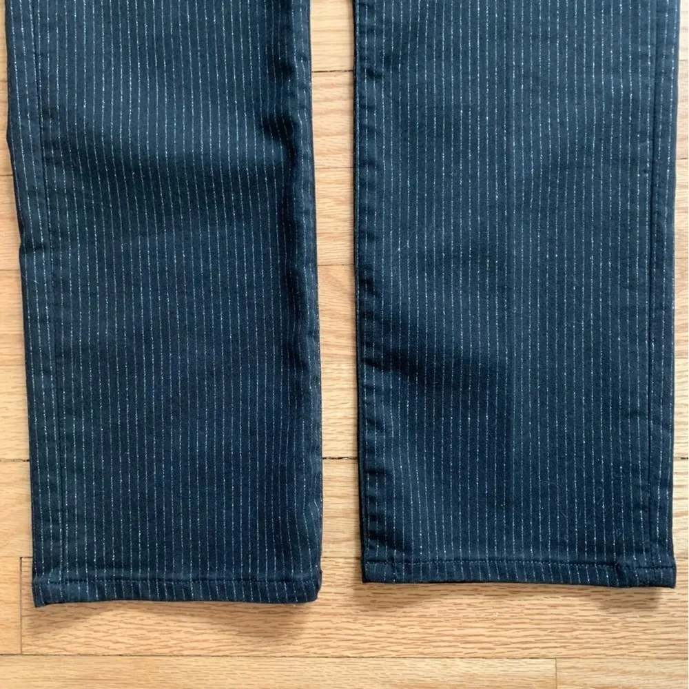 Frame Le High Skinny Black/Silver Striped Cropped Hetfield Jeans Size 26 - Image 11
