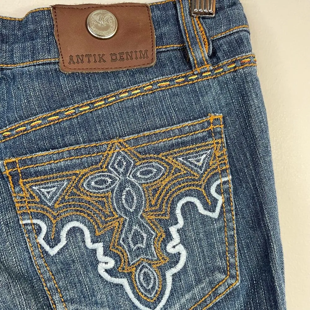 Antik Denim Y2K western Embroidered Bootcut Boot cut Mid Rise jeans womens 29 - Image 10