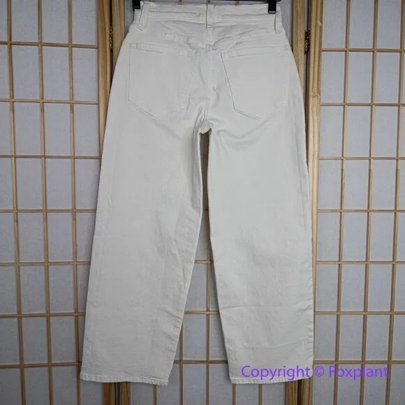 NEW Madewell The Petite‎ Perfect Vintage Wide-Leg Crop Jean Tile White, 24P - Image 9