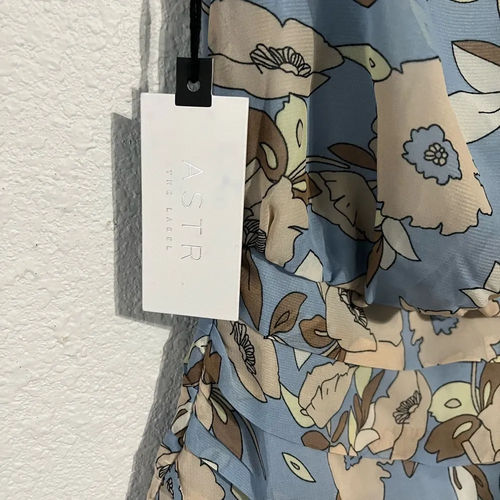 ASTR The Label One Sleeve Tulip Skirt Floral Mini Dress Size XS - Image 4