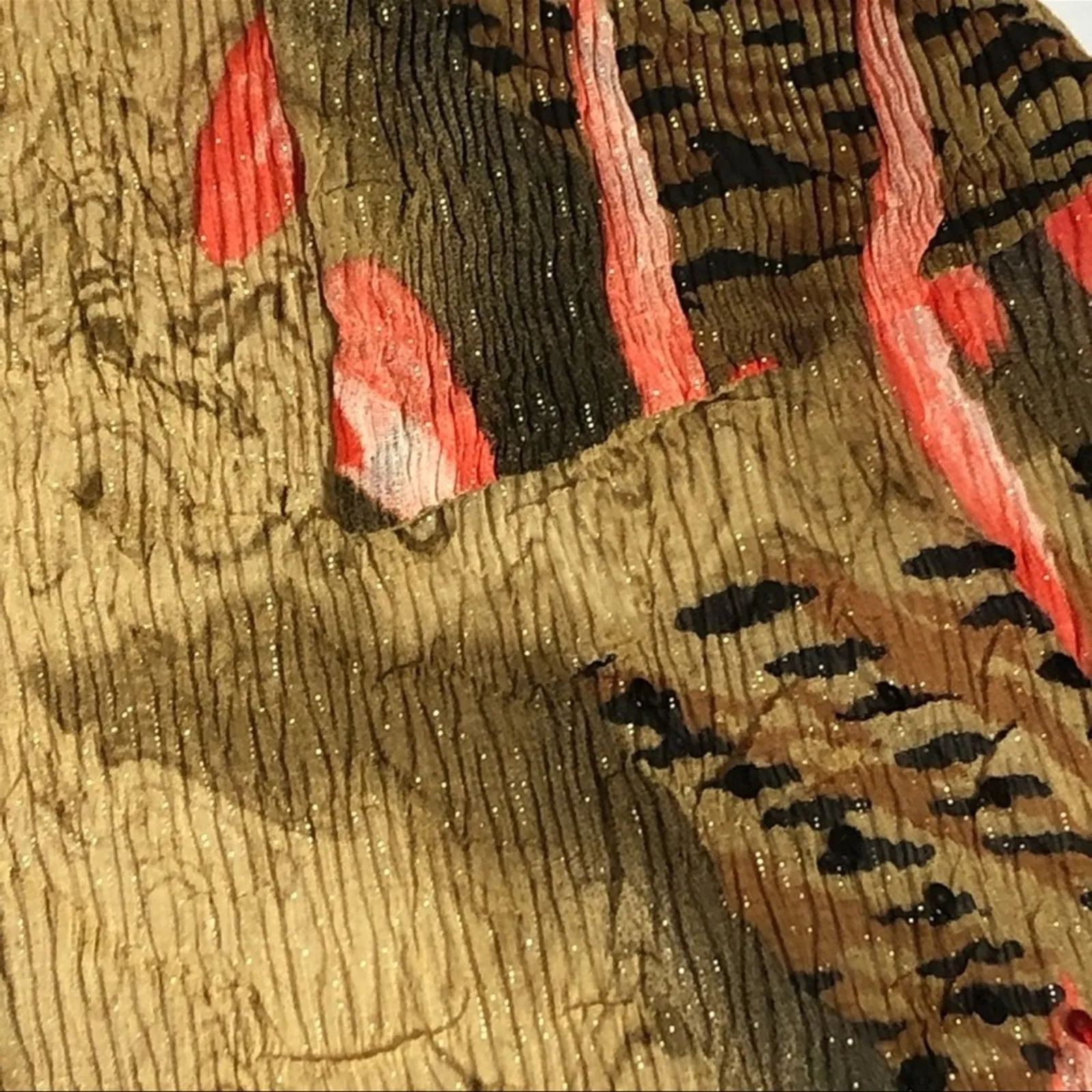 Vintage Alberto Makali Y2K Crinkle Abstract Sequin Blouse Brown Pink Small NWOT - Image 9