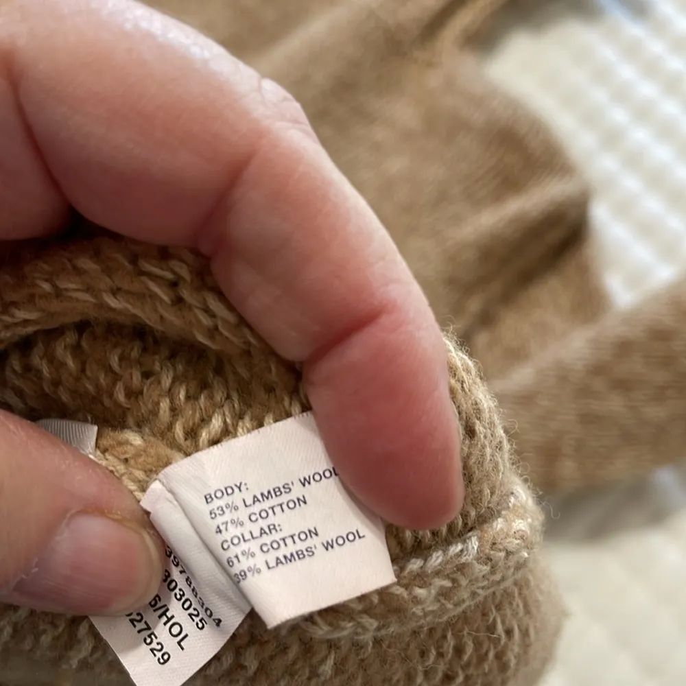 Gap Tan Heathered Wool/Cotton Turtleneck Sweater Size M - Image 5