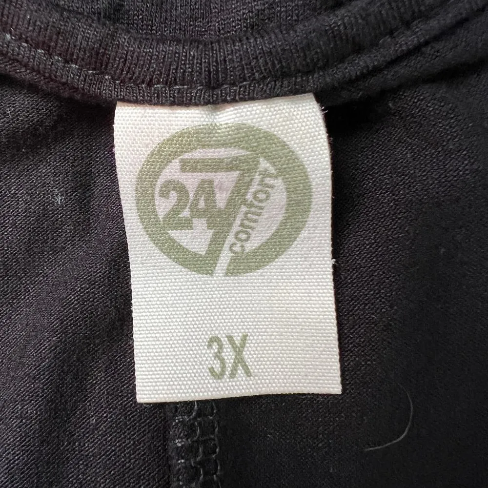 24/7 Comfort Maxi Dress Womens 3X Pullover Stretch Soft Casual Feminine Relaxed Black - Image 2