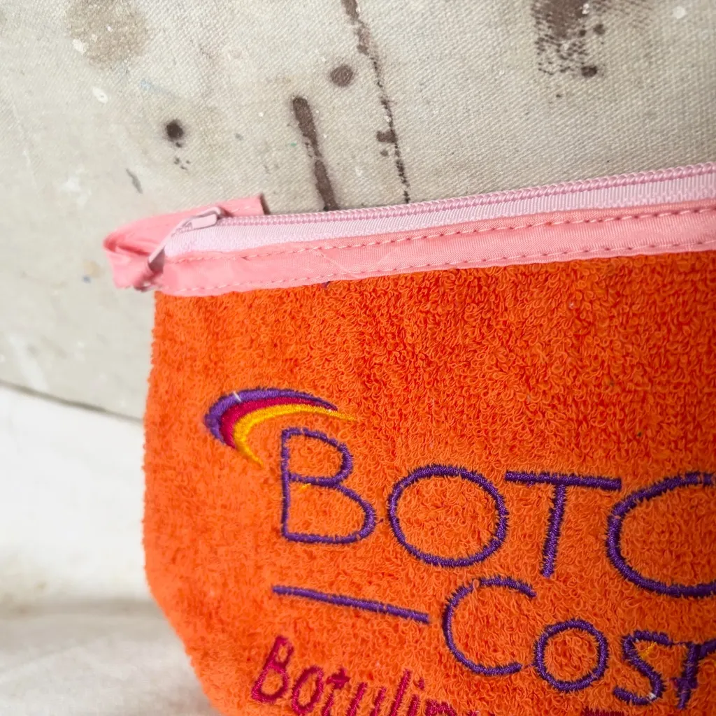 Botox Cosmetic Orange Terrycloth Embroidered Makeup Bag - Image 2