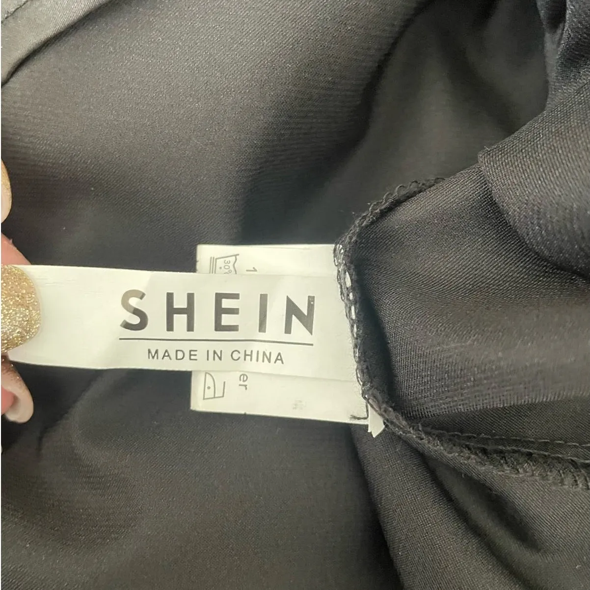 Black Satin Button Up Blouse XL High Low Hem Gothic Disco Clubwear Alt Night Out - Image 7