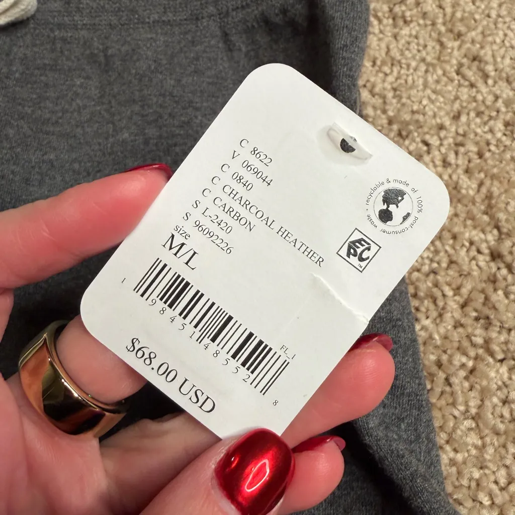 Free People Movement Catch All Fleece Leggings Charcoal Heather NWT Size M/L Gray - Image 5