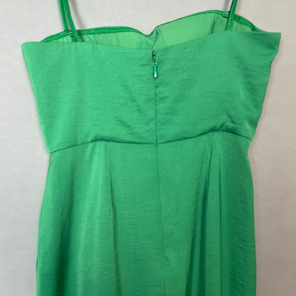 BCBGMaxAzria Strapless Dress‎ Brooch Larre Kelly Green Sz 10 Cocktail Homecoming - Image 8
