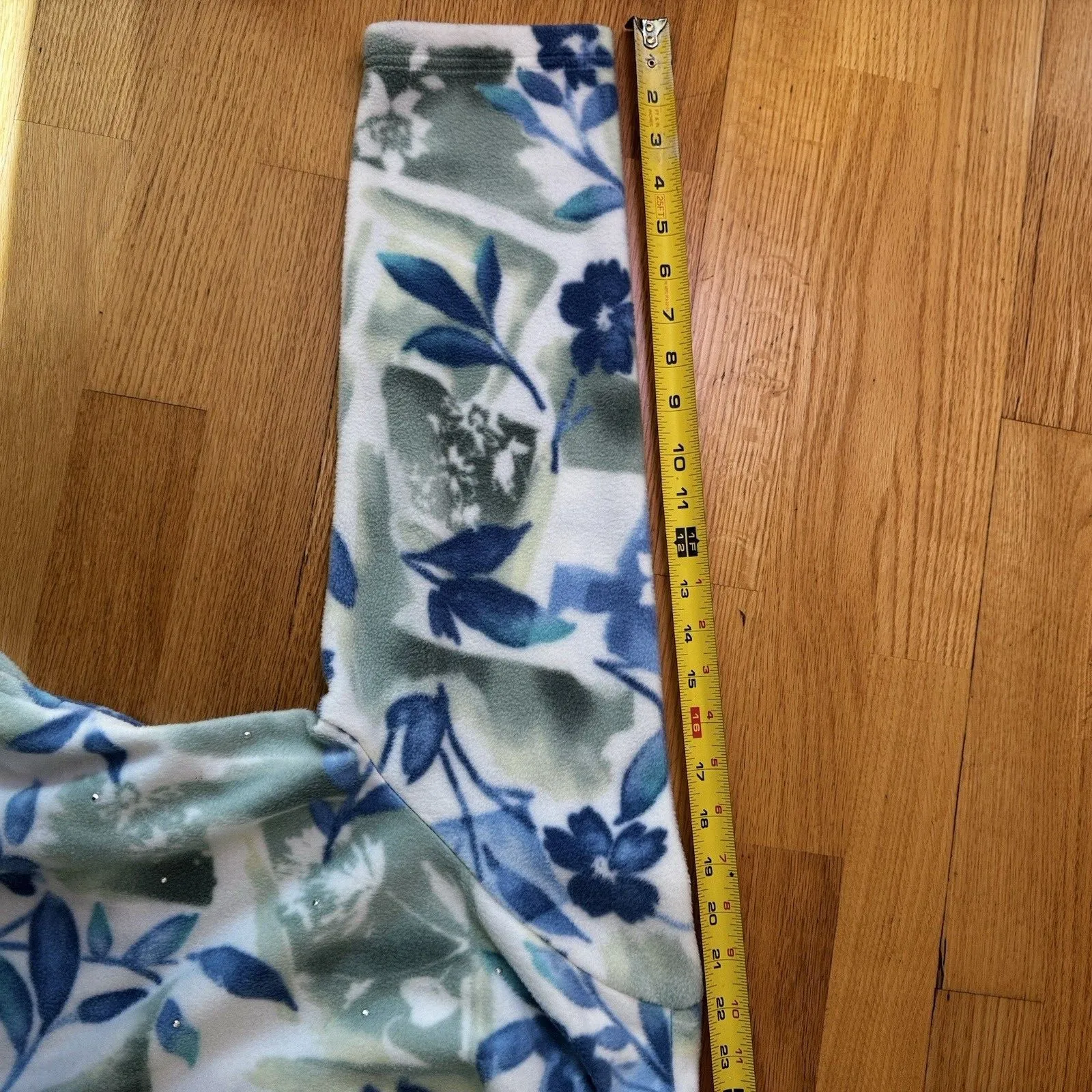 Alfred Dunner Petite Women's Fleece Full Zip Jacket Floral Print Rhinestones PL - Image 9