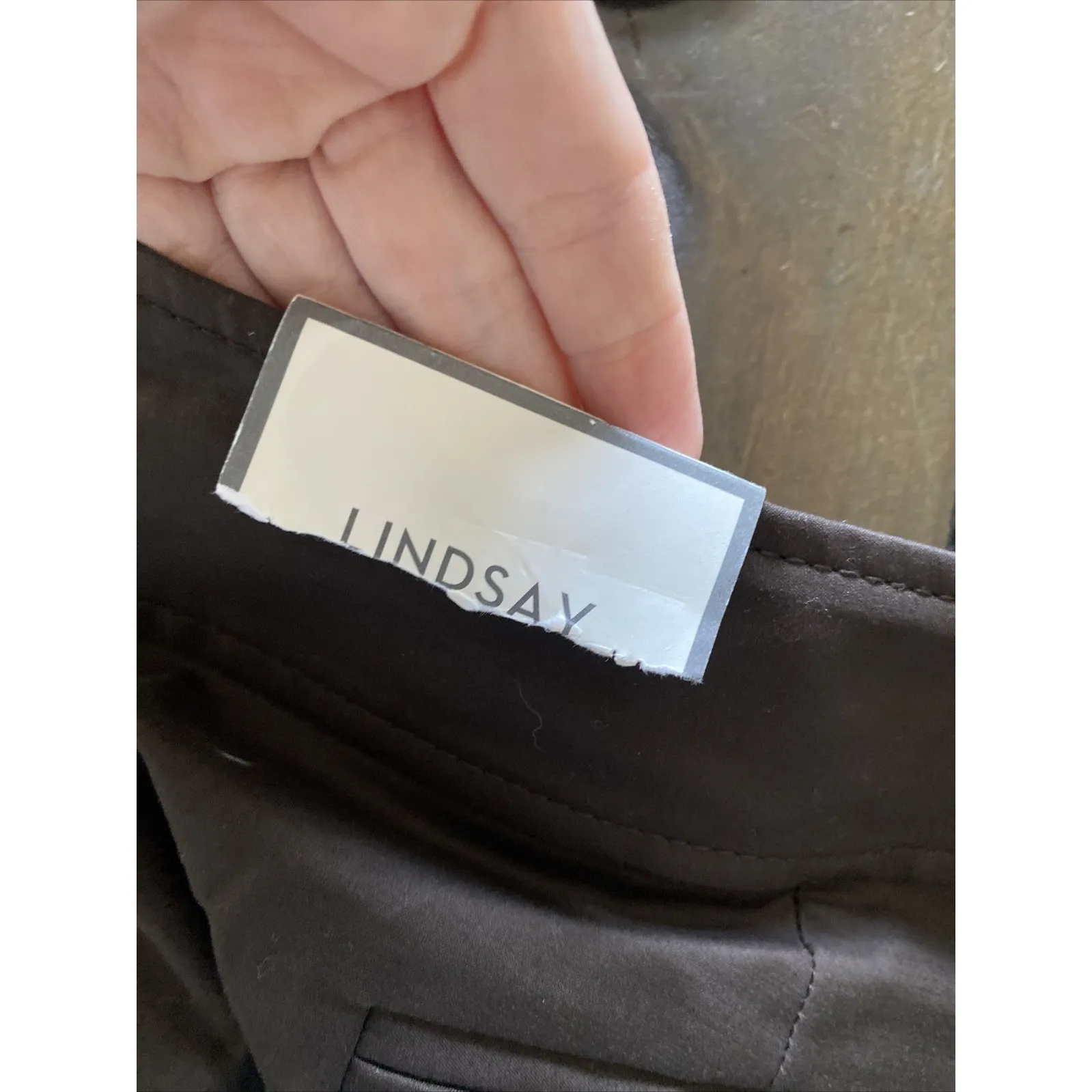 Ann Taylor Womens 10 Brown Wide Leg Stretch Pants Gold Button‎ Sailor Waist - Image 4