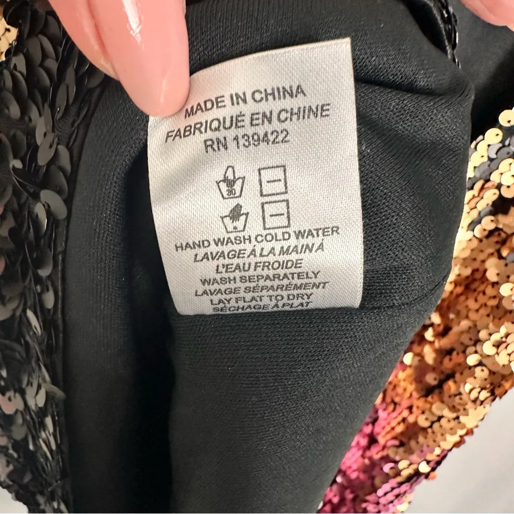 Tobi Shine Me Up Ombré Sequin Mini Backless Shift Dress Size Small - Image 9