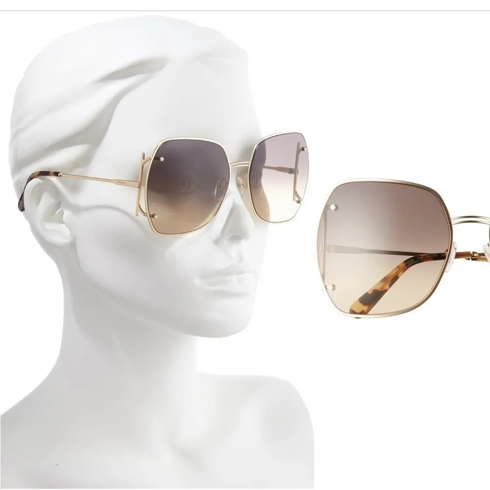 Ferragamo Gancio 62mm Gradient Square Sunglasses in Rose Gold/Violet - Image 2