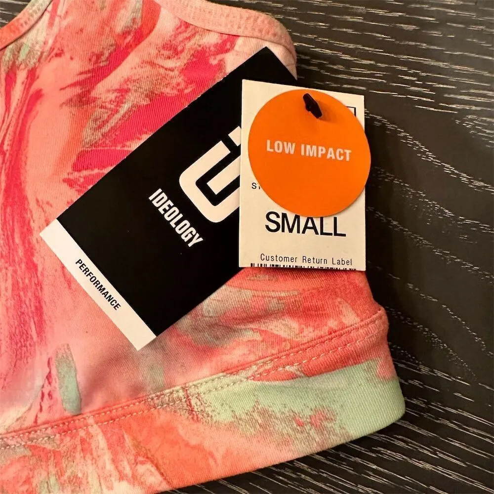 Ideology Women's Low-Impact Sports Bra Small Pink Tie-Dye - Image 2