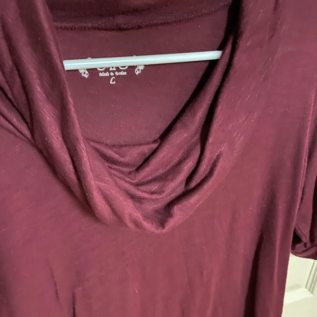 Cato Deep Red Cowl Neck Top - Image 3