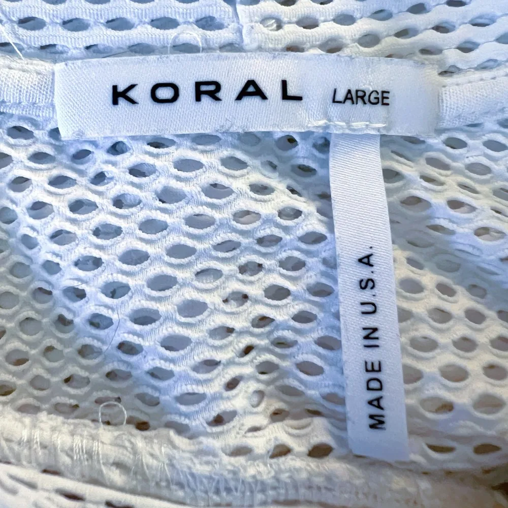 Koral  Women’s Pump Open Mesh Cropped Pullover Top  In White Size Large GUC - Image 6
