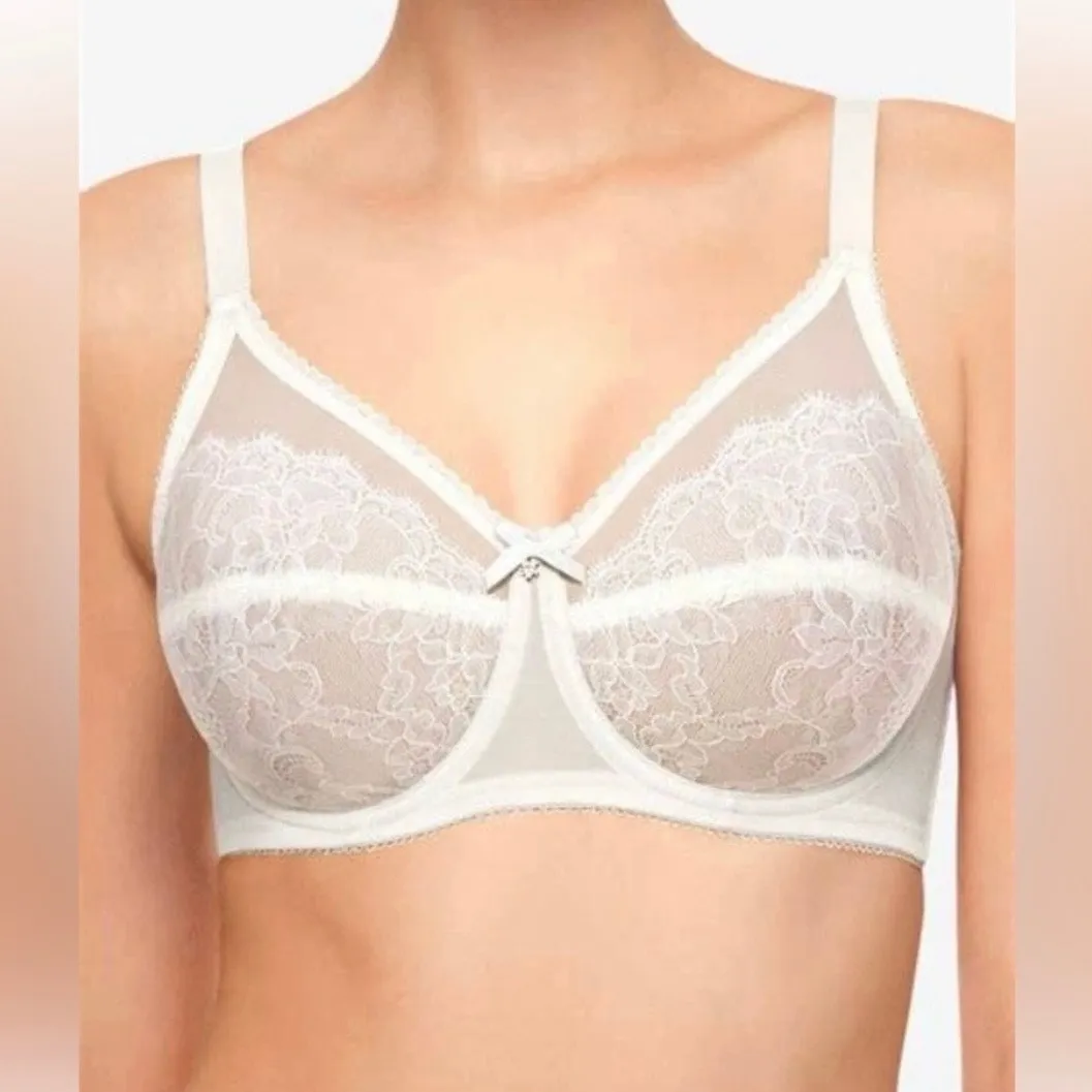 Wacoal 855186 white lace First Bloom Retro Chic Full Figure underwire bra 42DD - Image 8