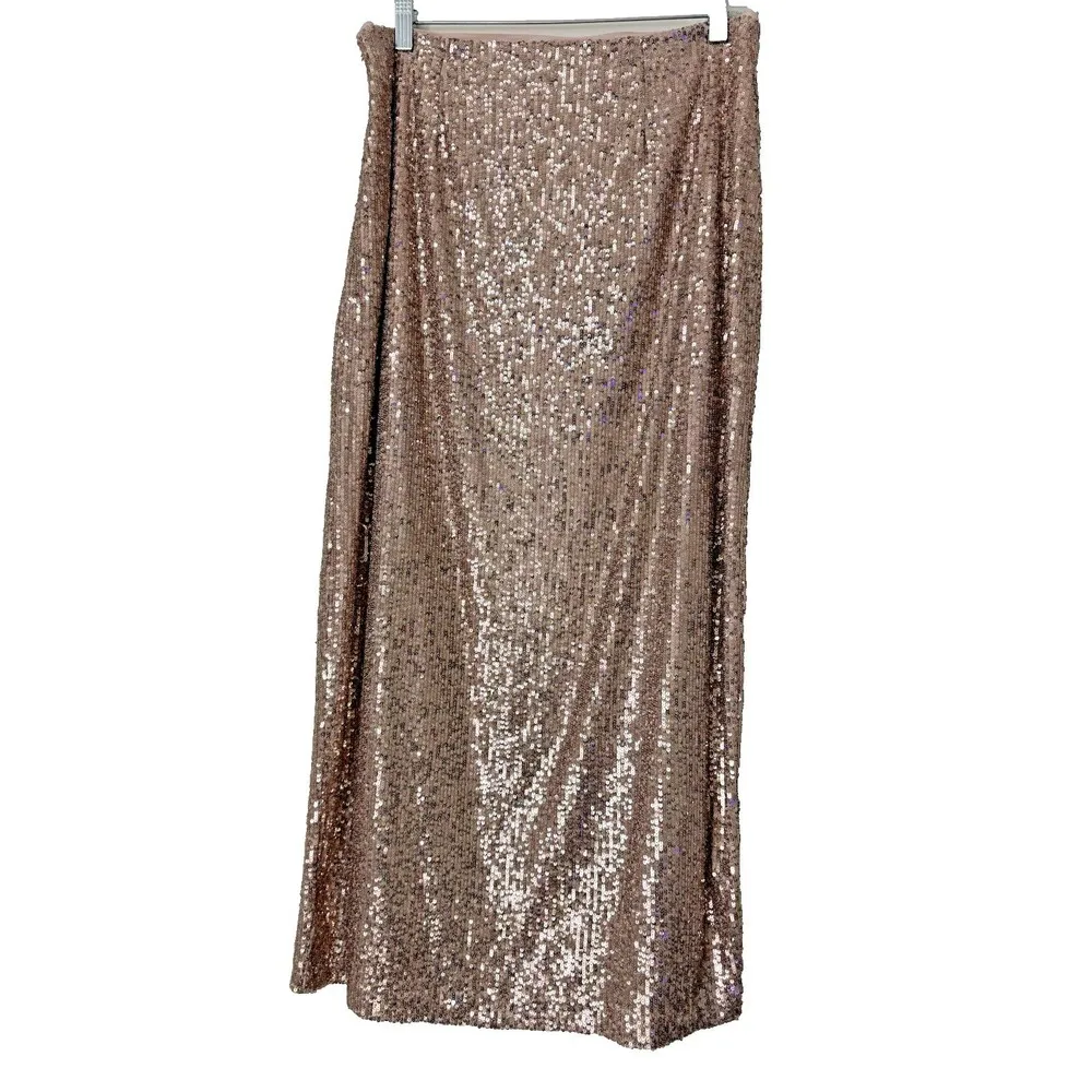 Free People Ariana Sequin Maxi Skirt Pink Champagne women country festival 12 - Image 10