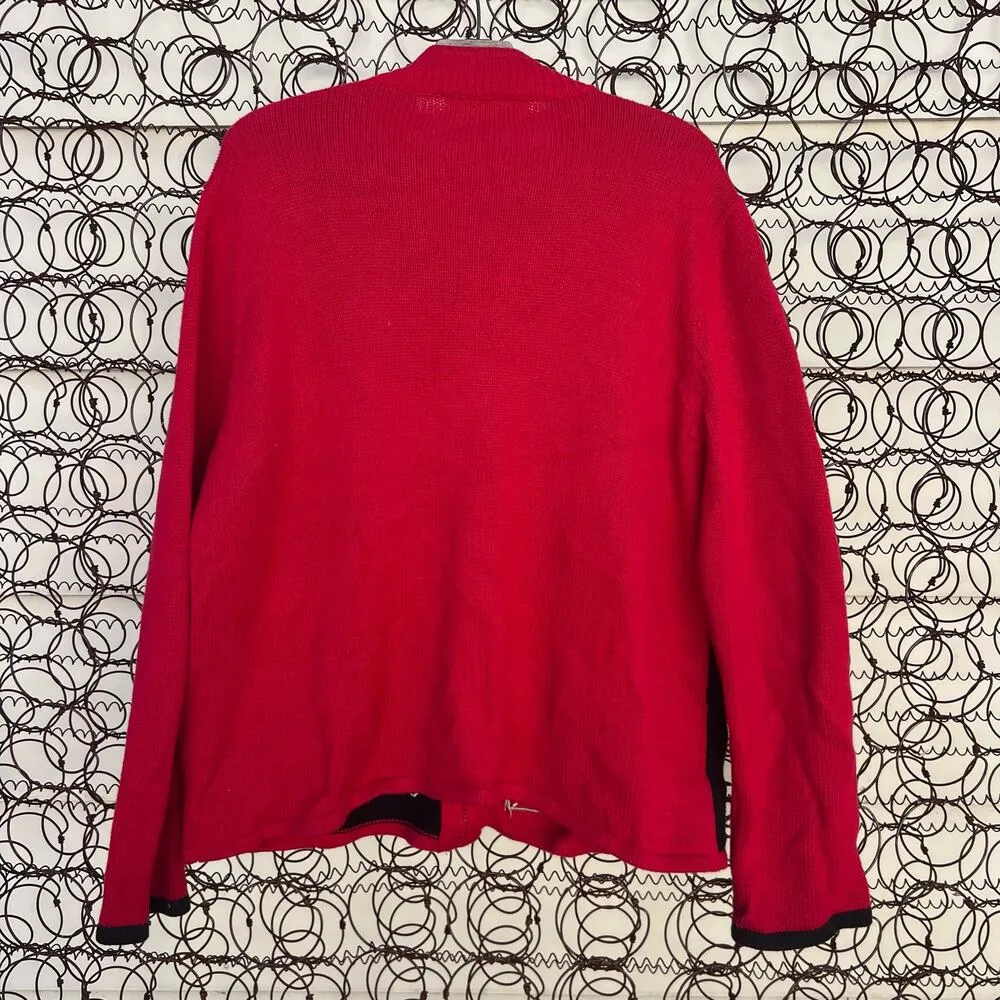 VTG Tiara Christmas Cardigan Snowman Tree Reindeer Presents Sampler Sweater XL - Image 2