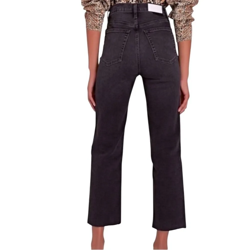 Re/Done 70s Stove Pipe High-Waisted Black Denim Jeans Size 28 NWT - Image 8