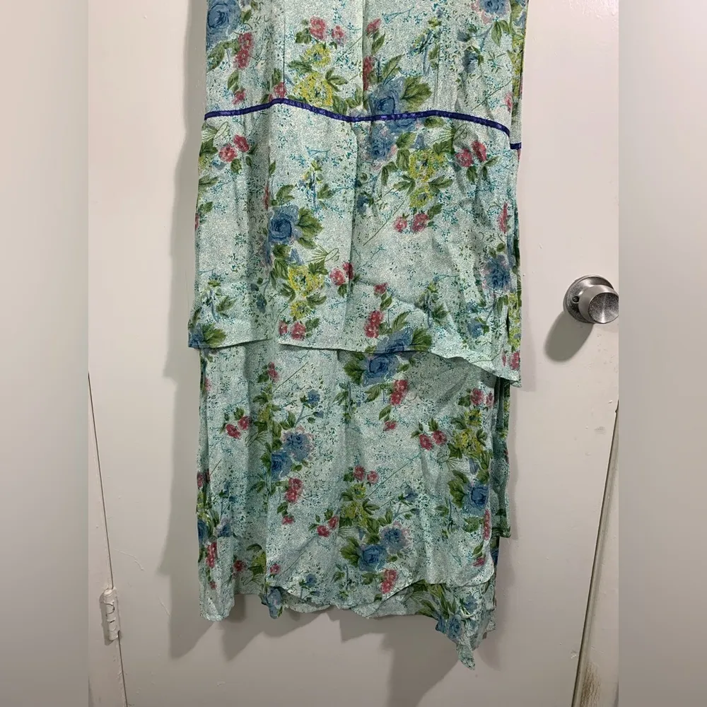 Nataya, vintage, Floral Blue 1920’s inspired speak easy midi/maxi Dress S - Image 6