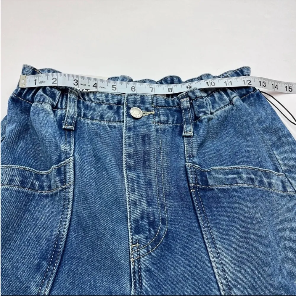 OAT New York High Waist Slouchy Women SZ Small Blue Denim Jean Paper Bag Mom NEW - Image 2