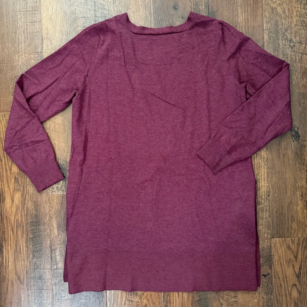 CYRUS burgundy tunic sweater with side slits, size M - Image 3