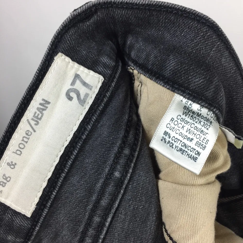 Rag & Bone Slim Fit Skinny Rock w/ Holes 27 - Image 3