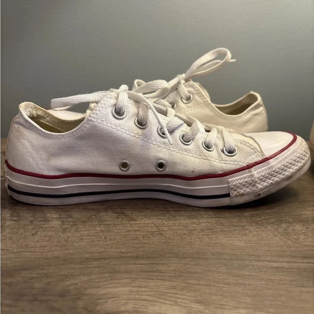 Converse Chuck Taylor All Star Shoes Size M6 W8 White Low Top Canvas Sneakers - Image 8