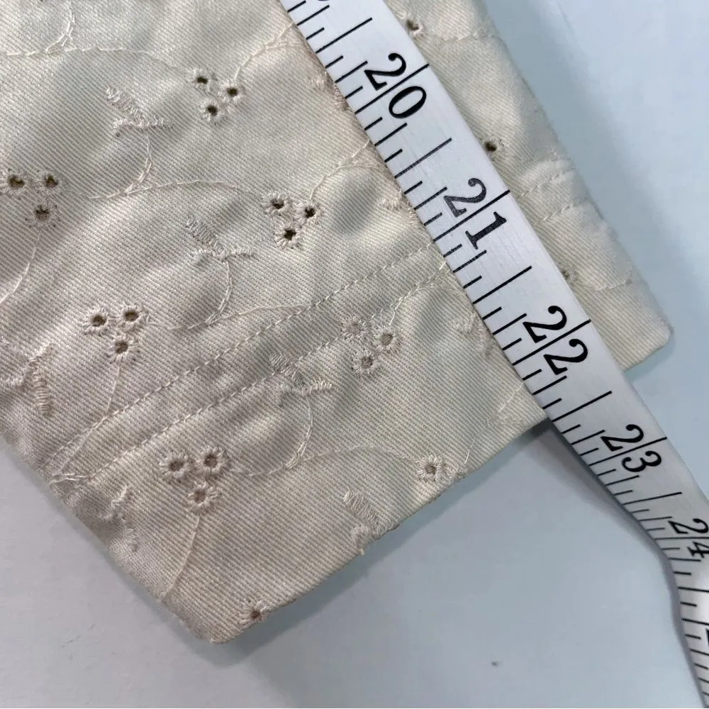 Studio Works Oatmeal Embroidered Eyelet Button Down Lined Jacket Women’s Size 1X - Image 7