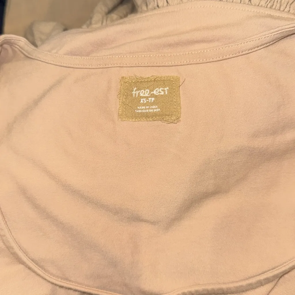 NEW Free People Onda Long Sleeve Stretch Cotton Drop Waist Minidress Sz XS - Image 5